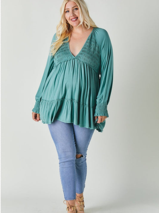 Ruffle Smock Top