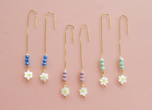 Flower Threader Earrings