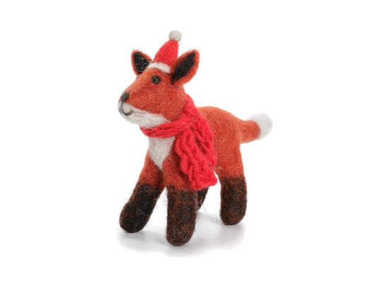 Fox with Hat & Scarf Ornament