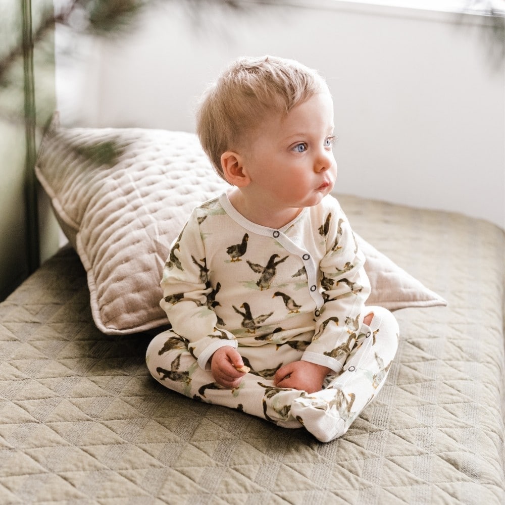 Duck Organic Cotton Snap Footed Romper