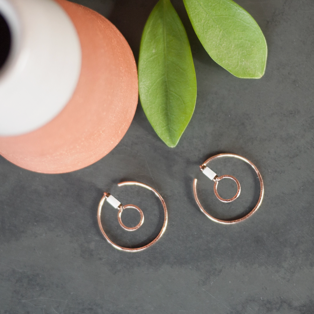 Double Circle Hugger Earrings