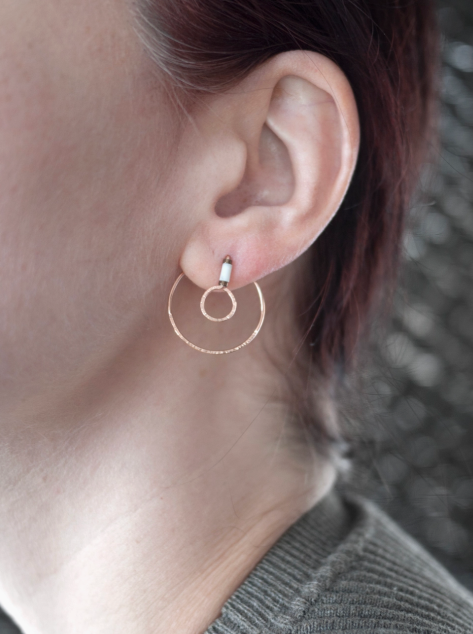 Double Circle Hugger Earrings