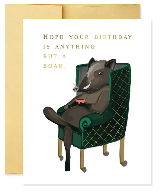 Birthday Boar Greeting Card