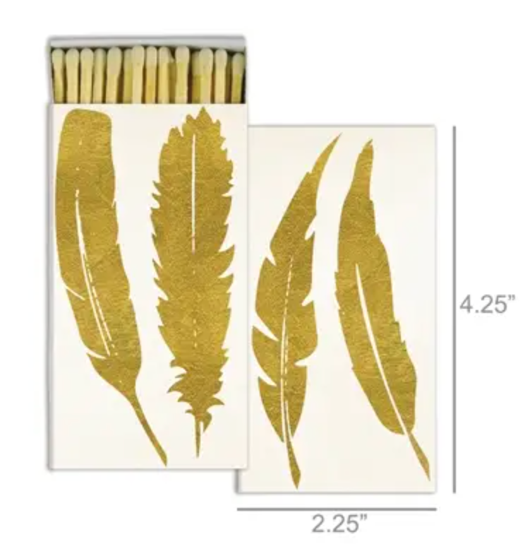 Matches - Gold Foil Feathers