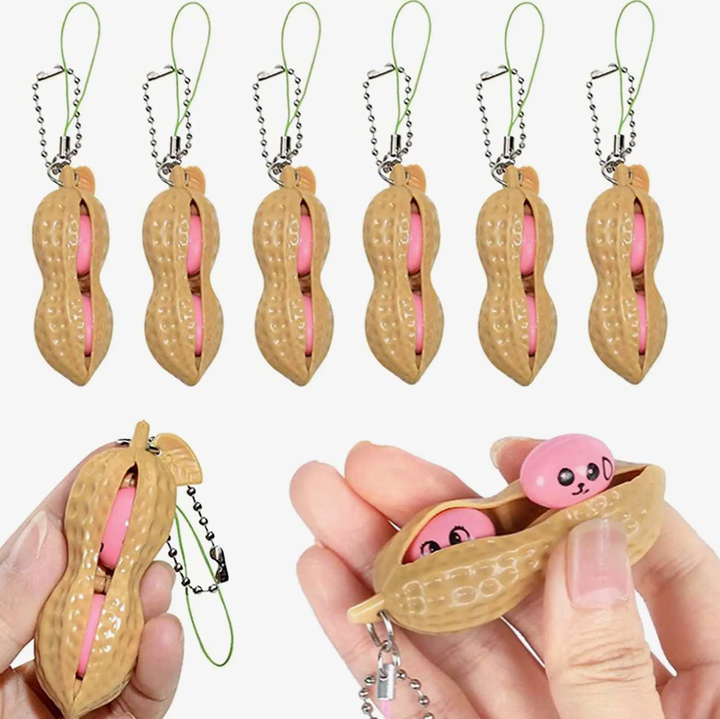 Peanut Popper Fidget Toy Keychain