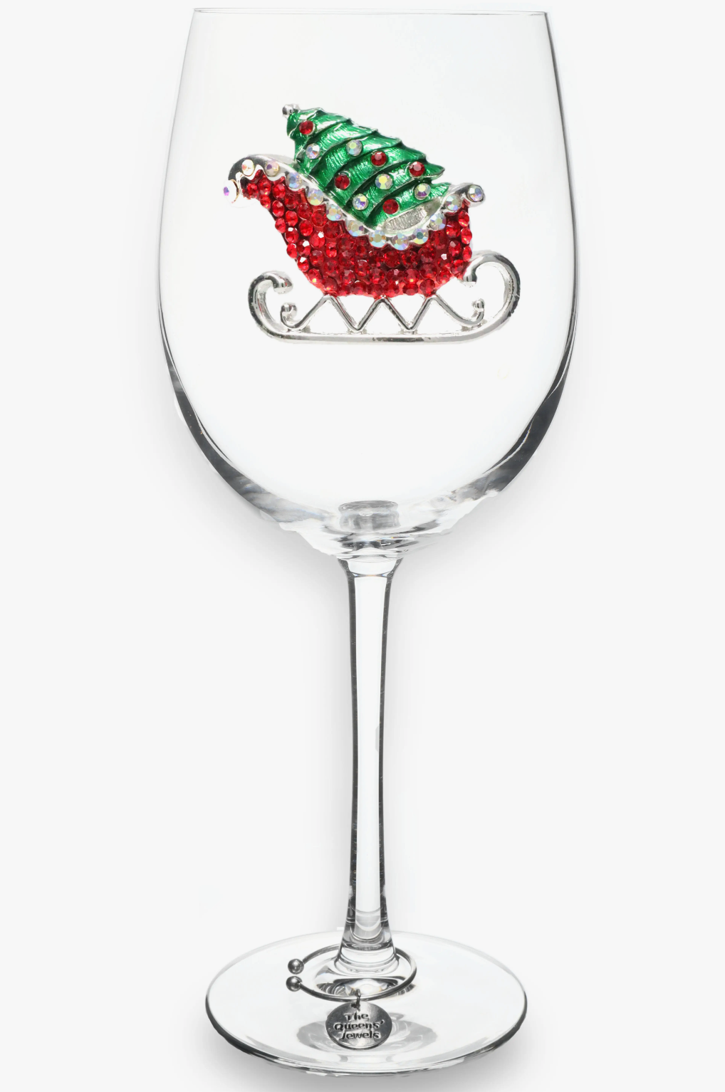 Christmas Sleigh Stemmed Wine Glass