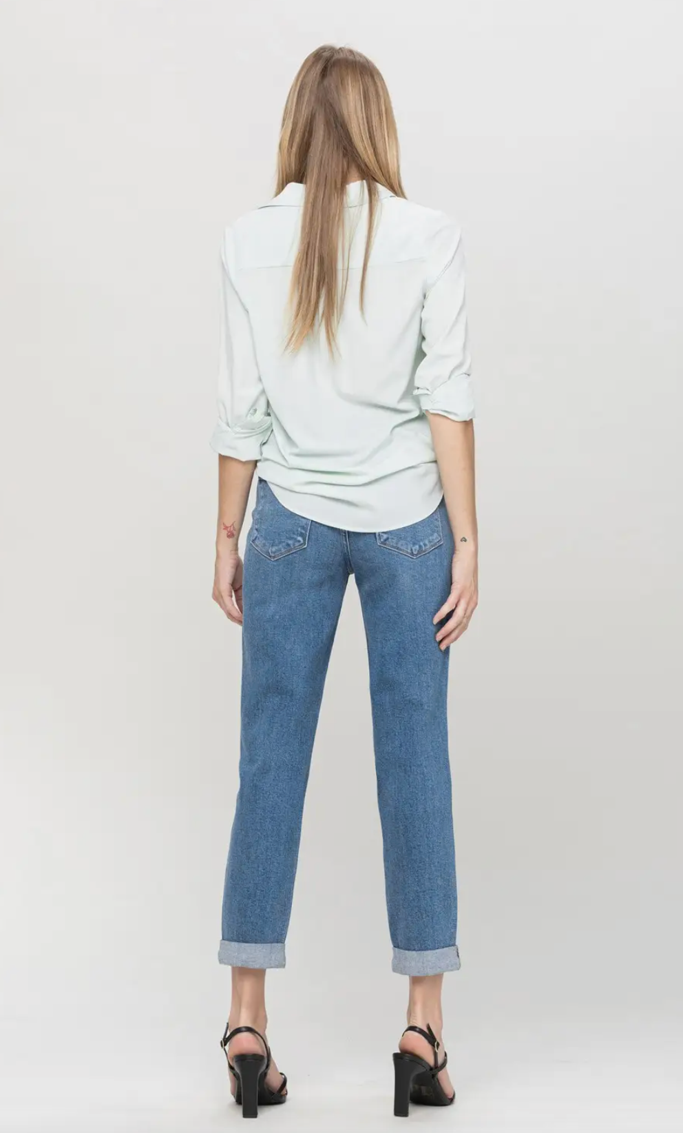 Stretch Mom Jean With Rolled Cuff