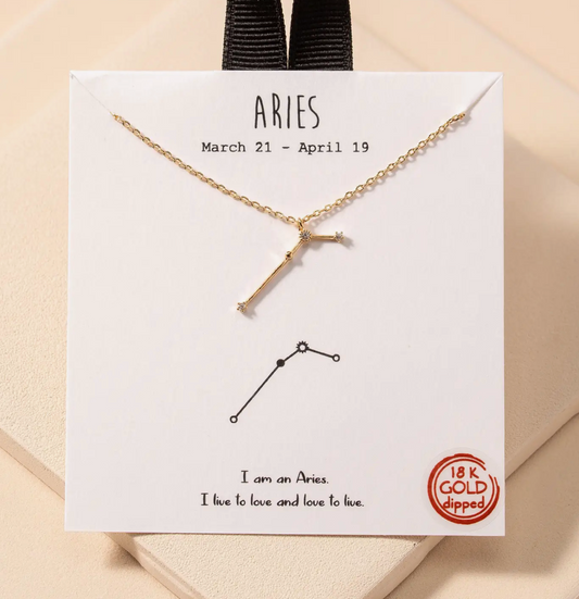 Zodiac Constellation Necklace - Gold