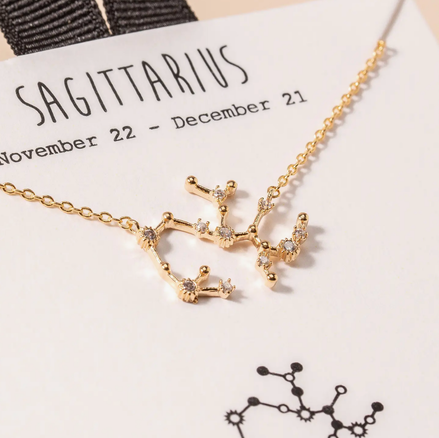 Zodiac Constellation Necklace - Gold