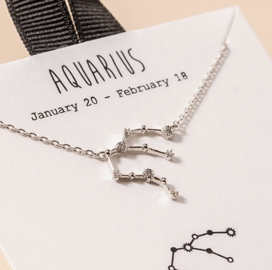 Zodiac Constellation Necklace - Silver