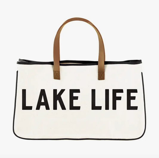 Lake Life Canvas Tote