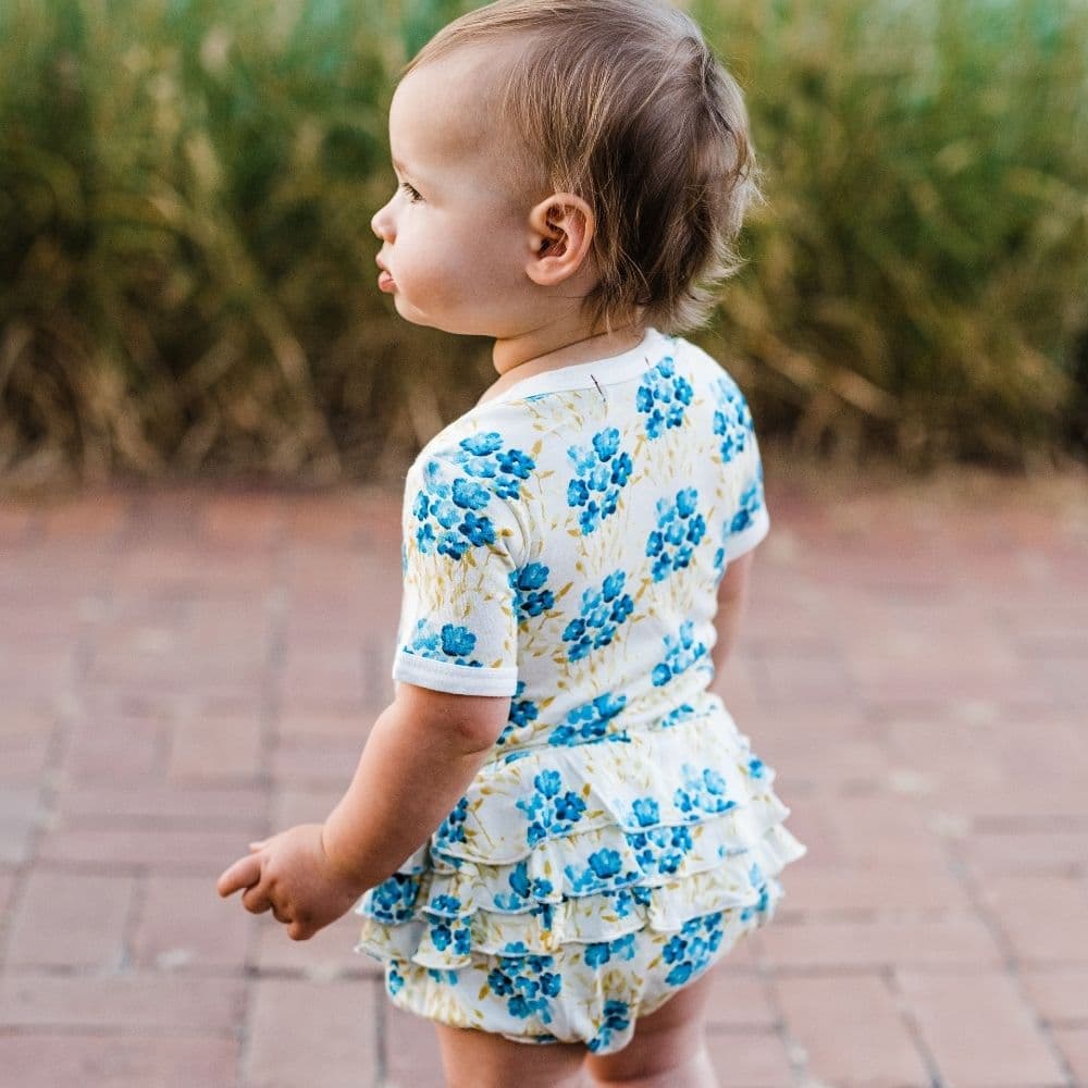 Green Floral Bamboo Ruffle Bloomer