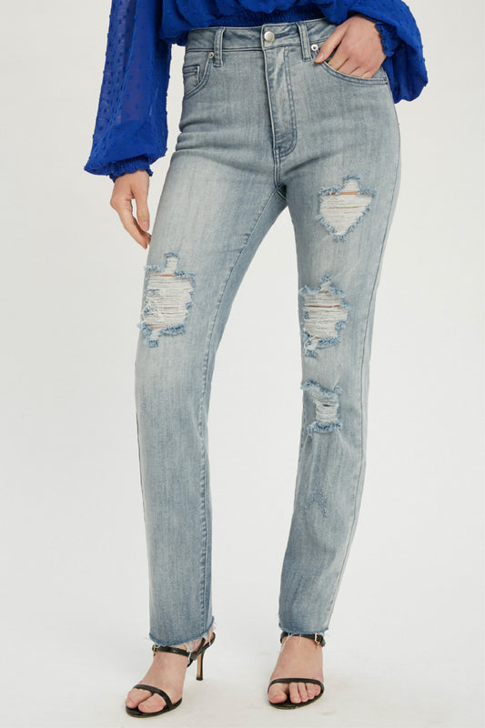 Destroyed Straight Jeans