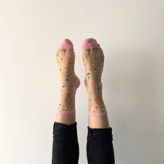 Annabelle Pink - Sheer Socks