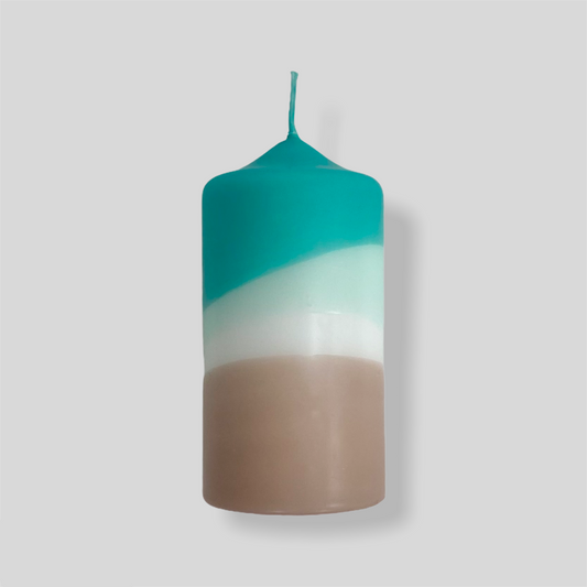 Dip Dye Neon Pillar Candle - Coconut Lake