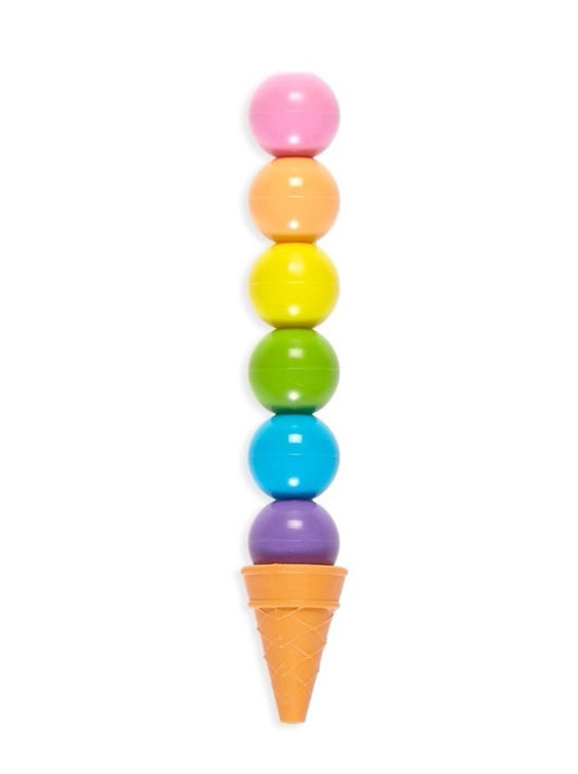 Rainbow Scoops Vanilla Scented Stacking Erasable Crayons