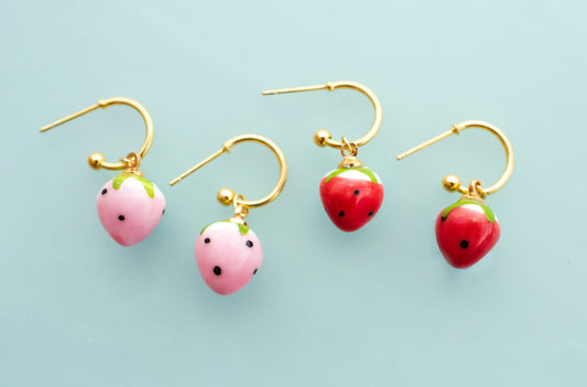 Strawberry Hoop Earrings