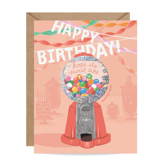 Scratch-off Gumball Machine - Birthday Card