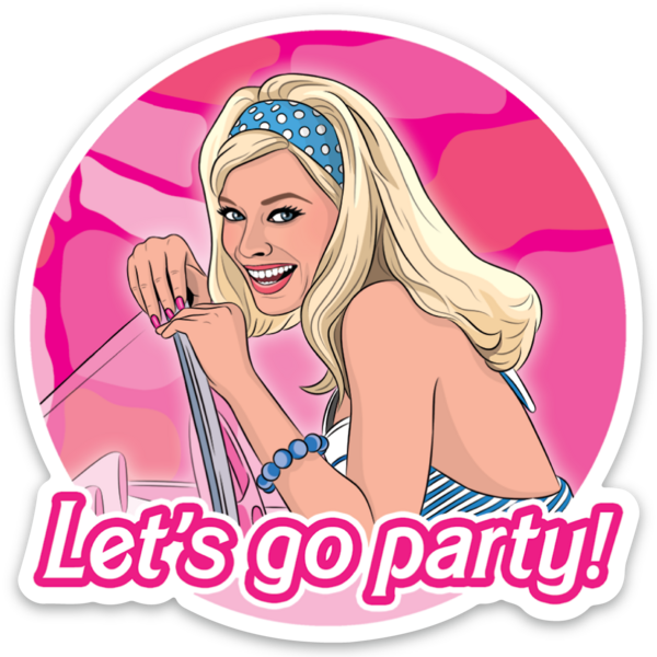 Barbie Let's Go Party Die Cut Sticker
