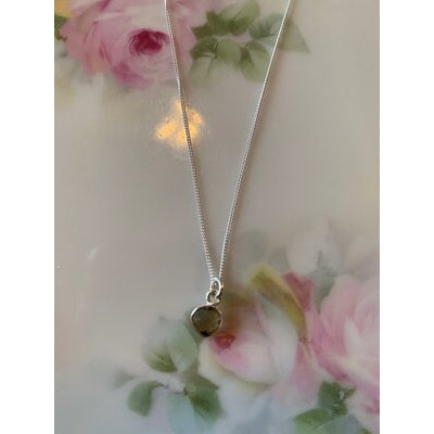 Mini Gemstone Necklace - Silver