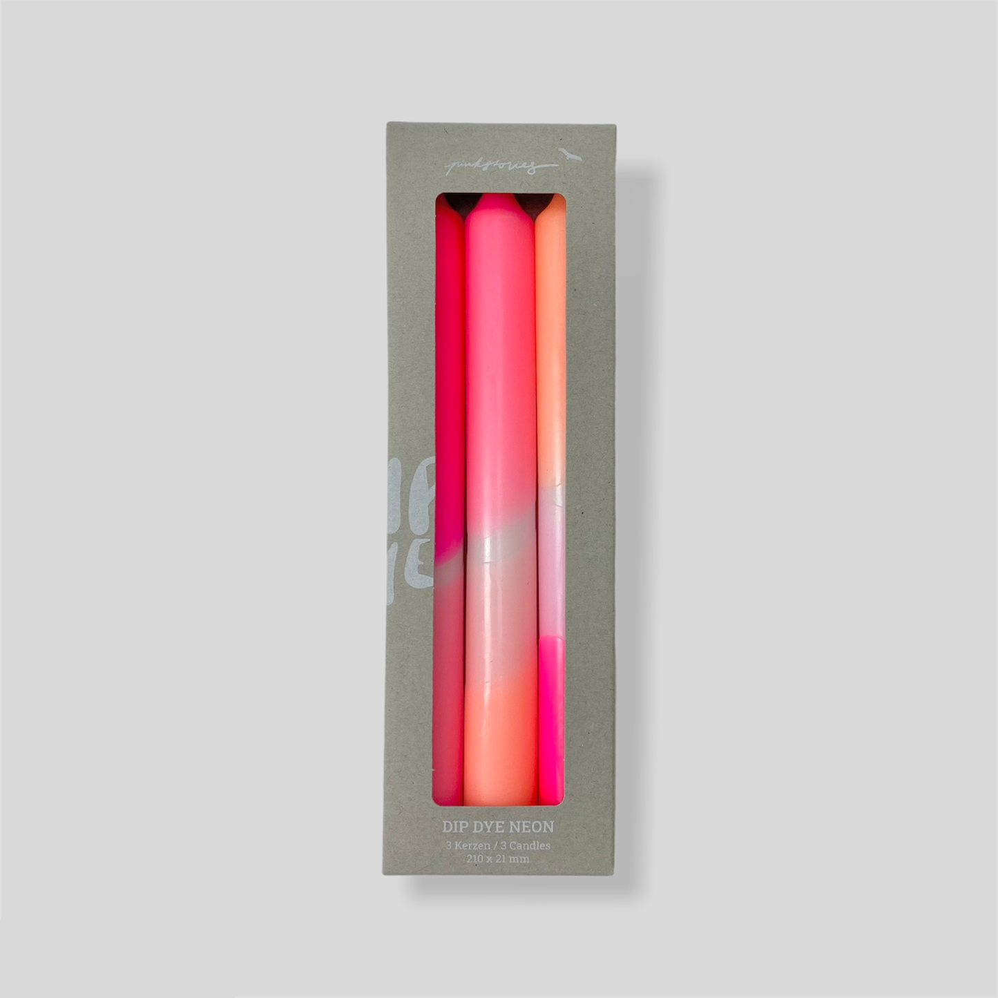 Dip Dye Neon Dinner Candles - Flamingo Dreams