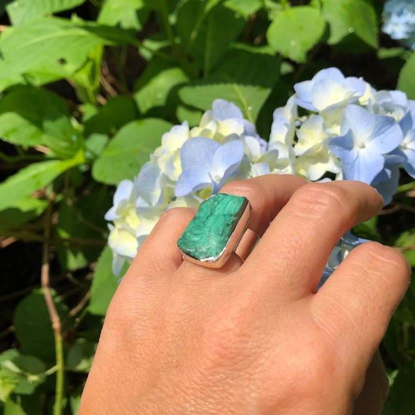 Malachite Cuff Ring