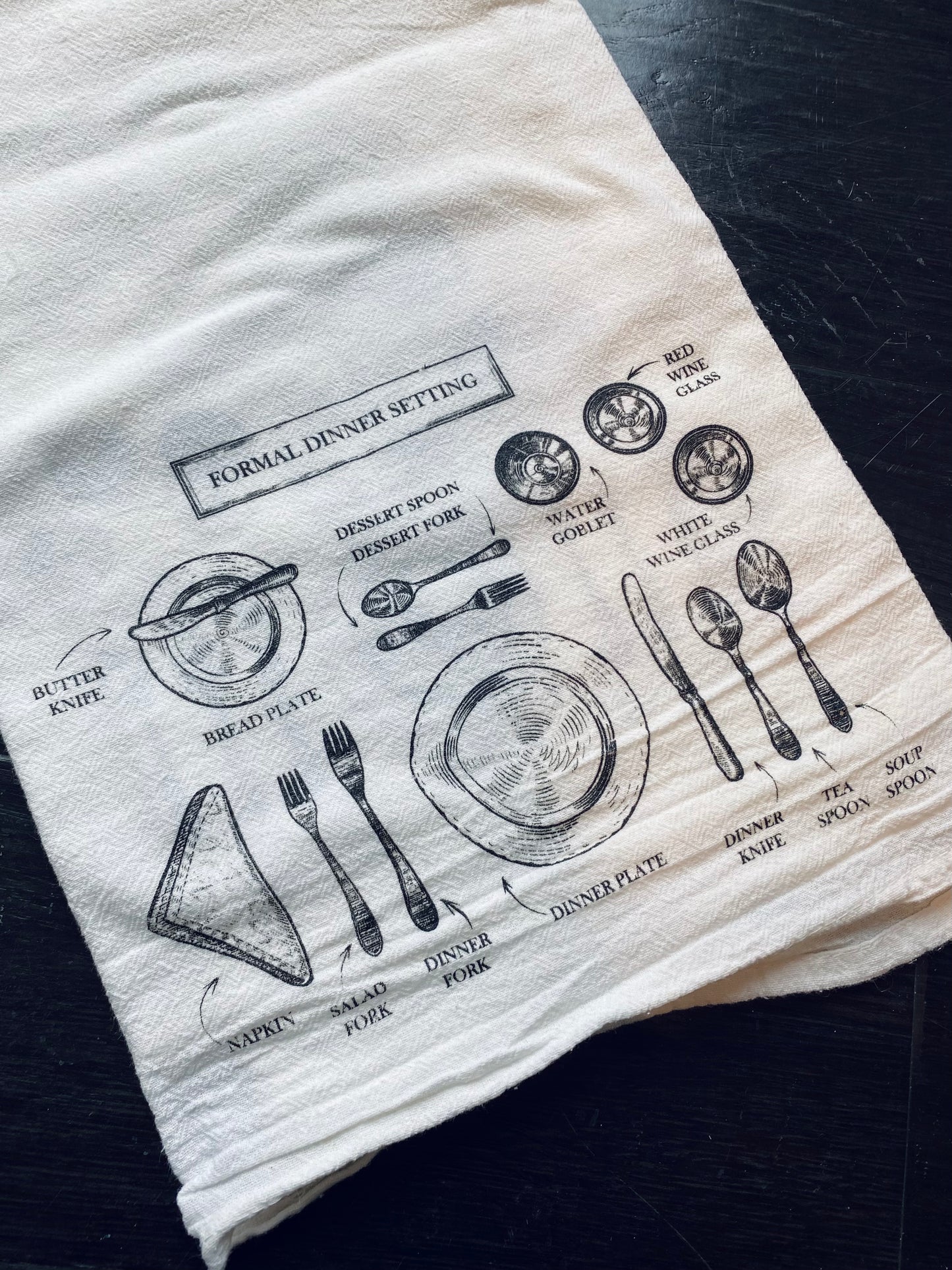 Formal Dinner Setting Tea Towel