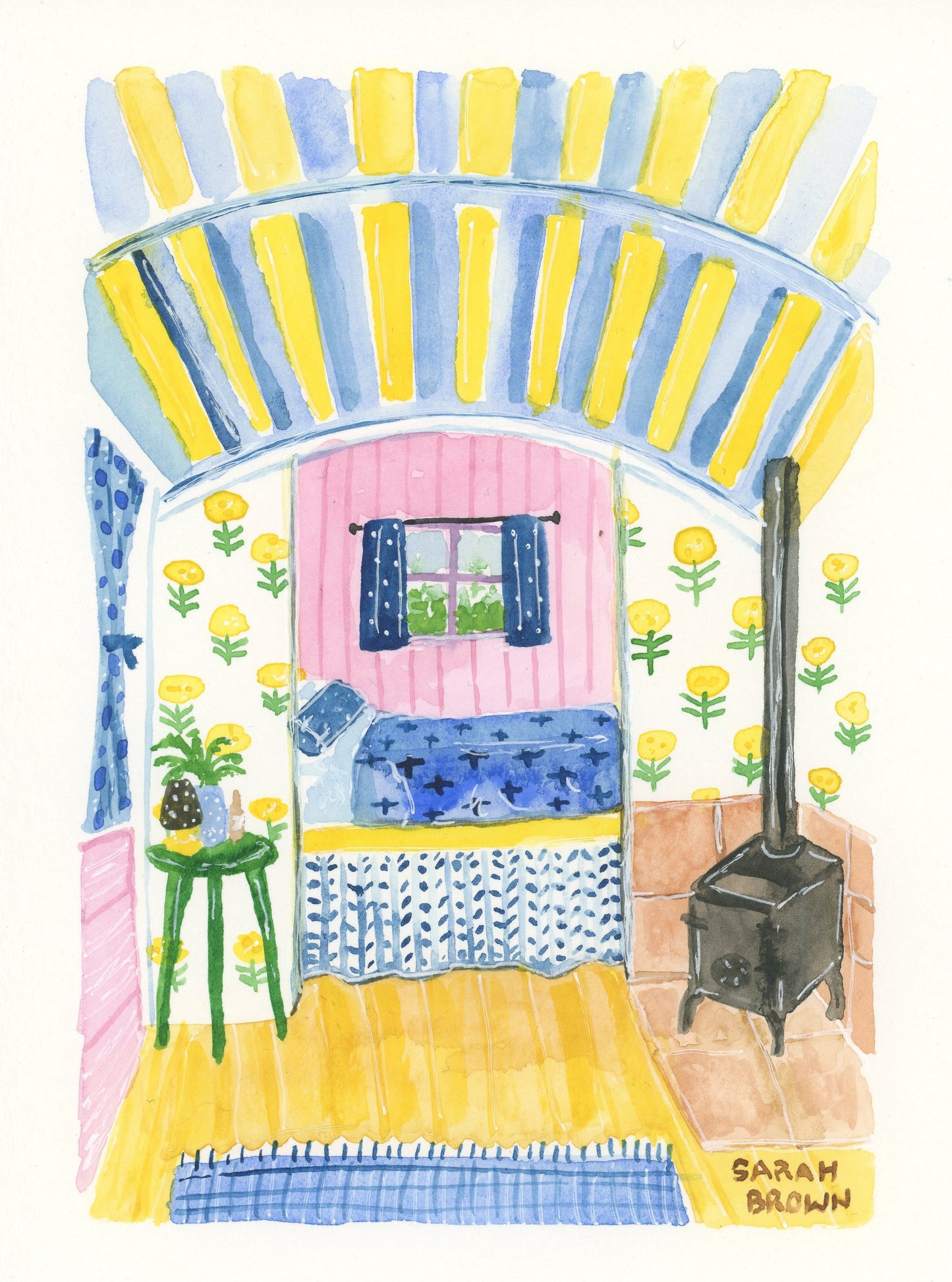 Cozy Cabin Original Watercolor